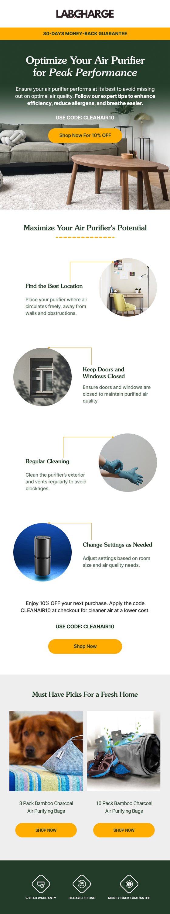Post-purchase email design